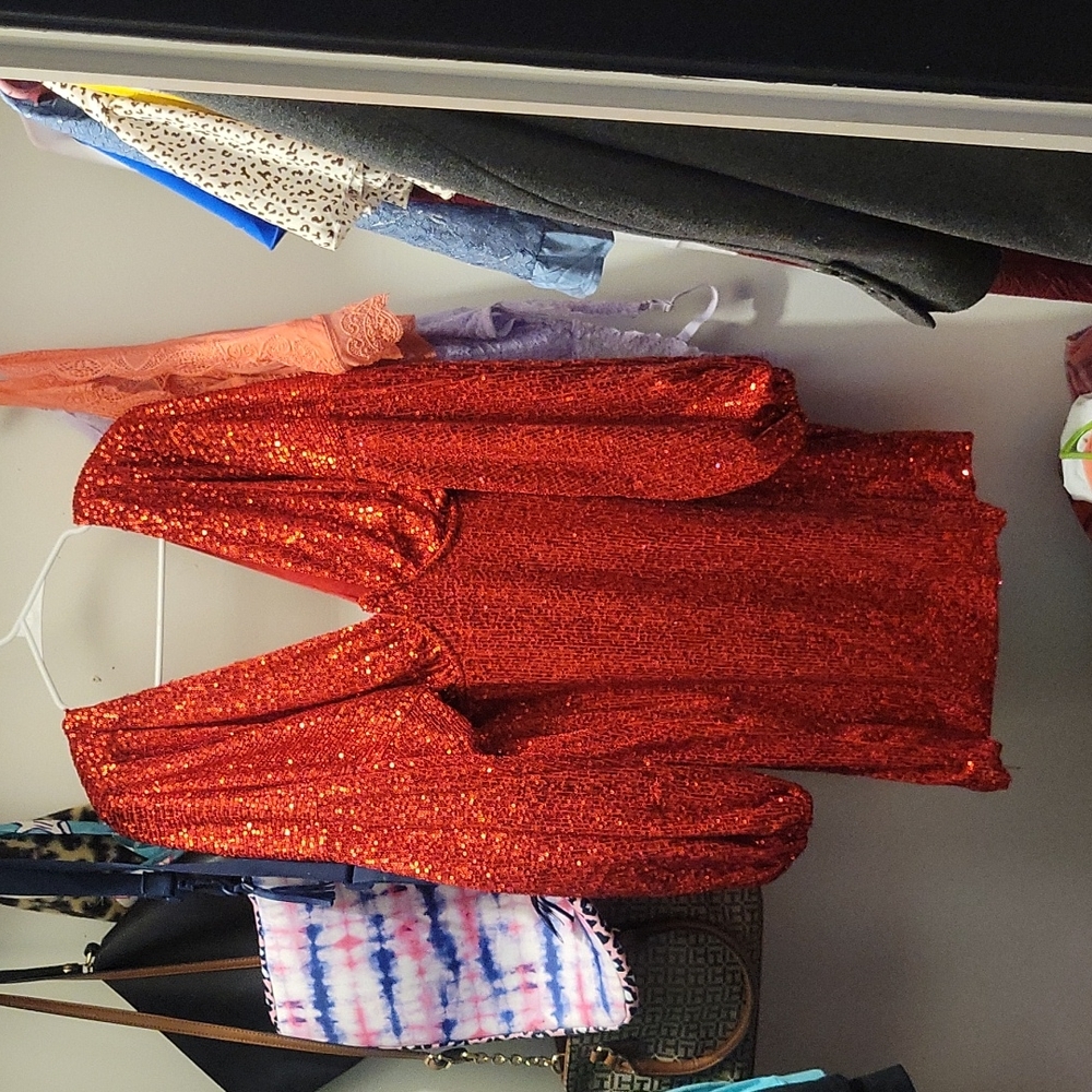 Red sequin dress